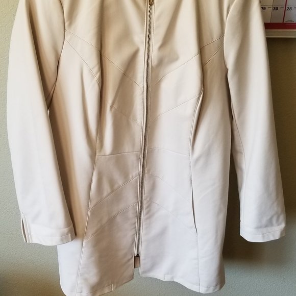 Washable Faux Leather Car Length Coat, EUC - Picture 9 of 11